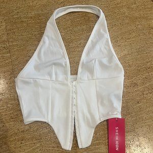 Shein White Corset Halter